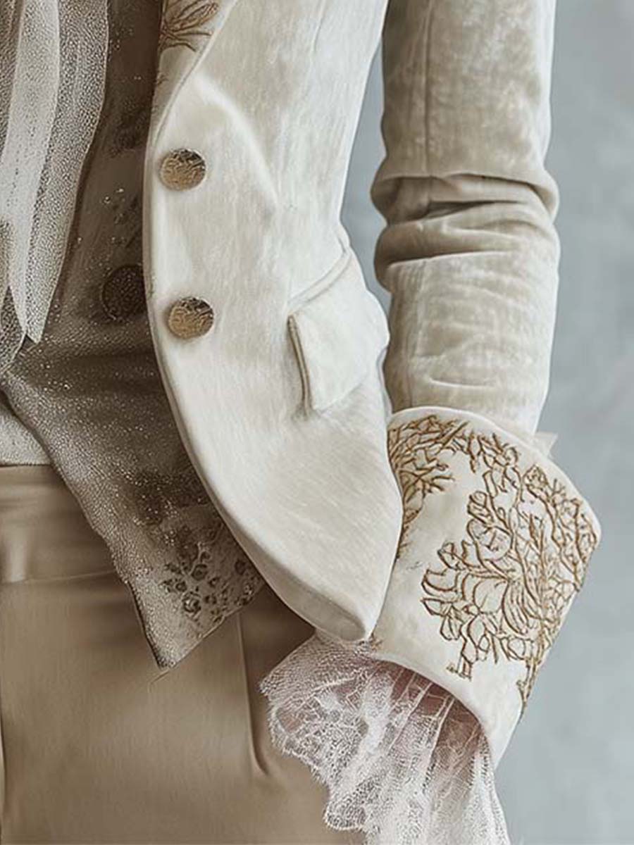 Women's Embroidered Tailored Blazer