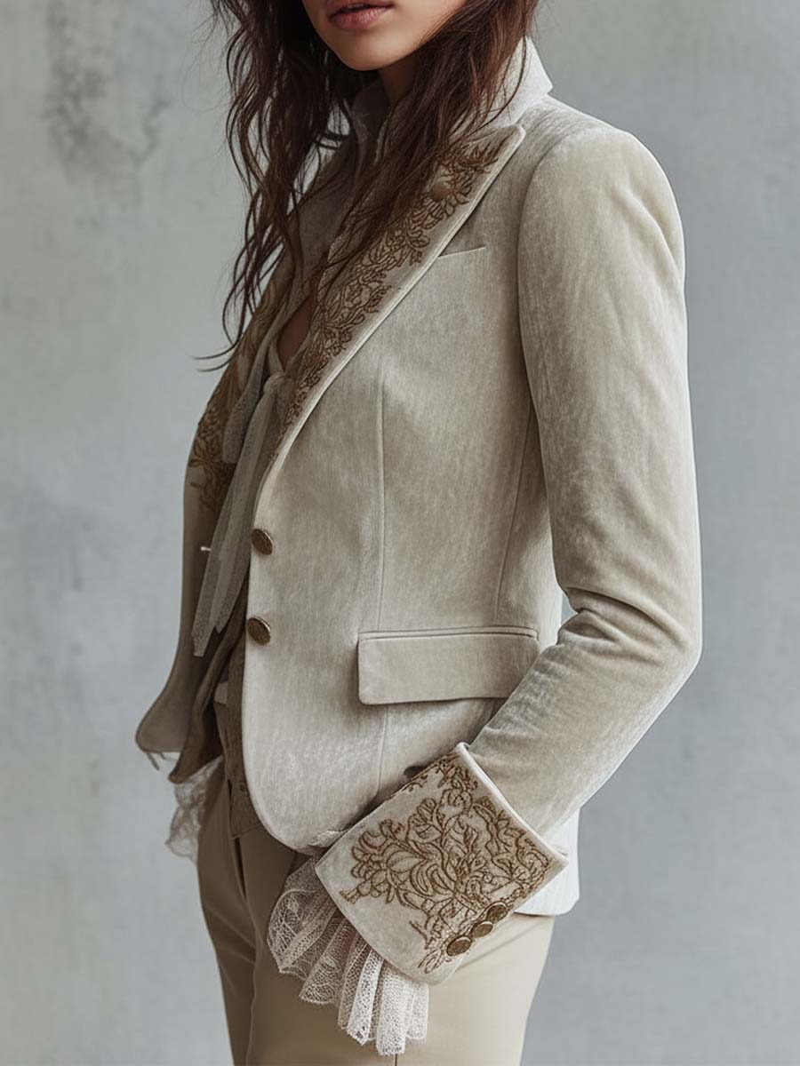 Women's Embroidered Tailored Blazer