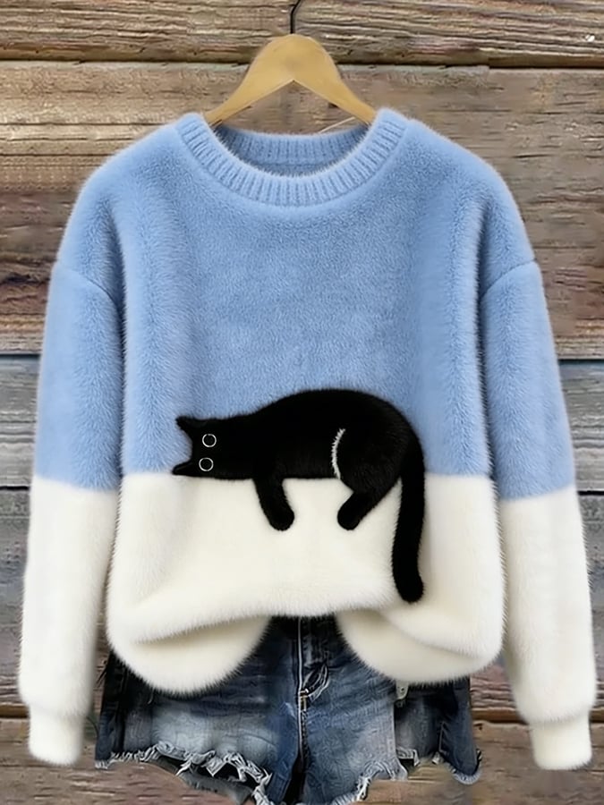 Lena | Oversized Cat Print Jumper