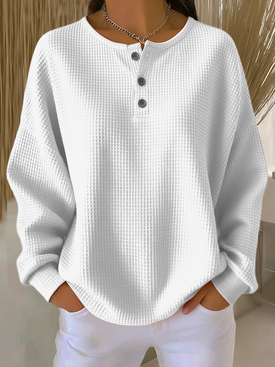 Marlowe | Waffle Henley Sweatshirt