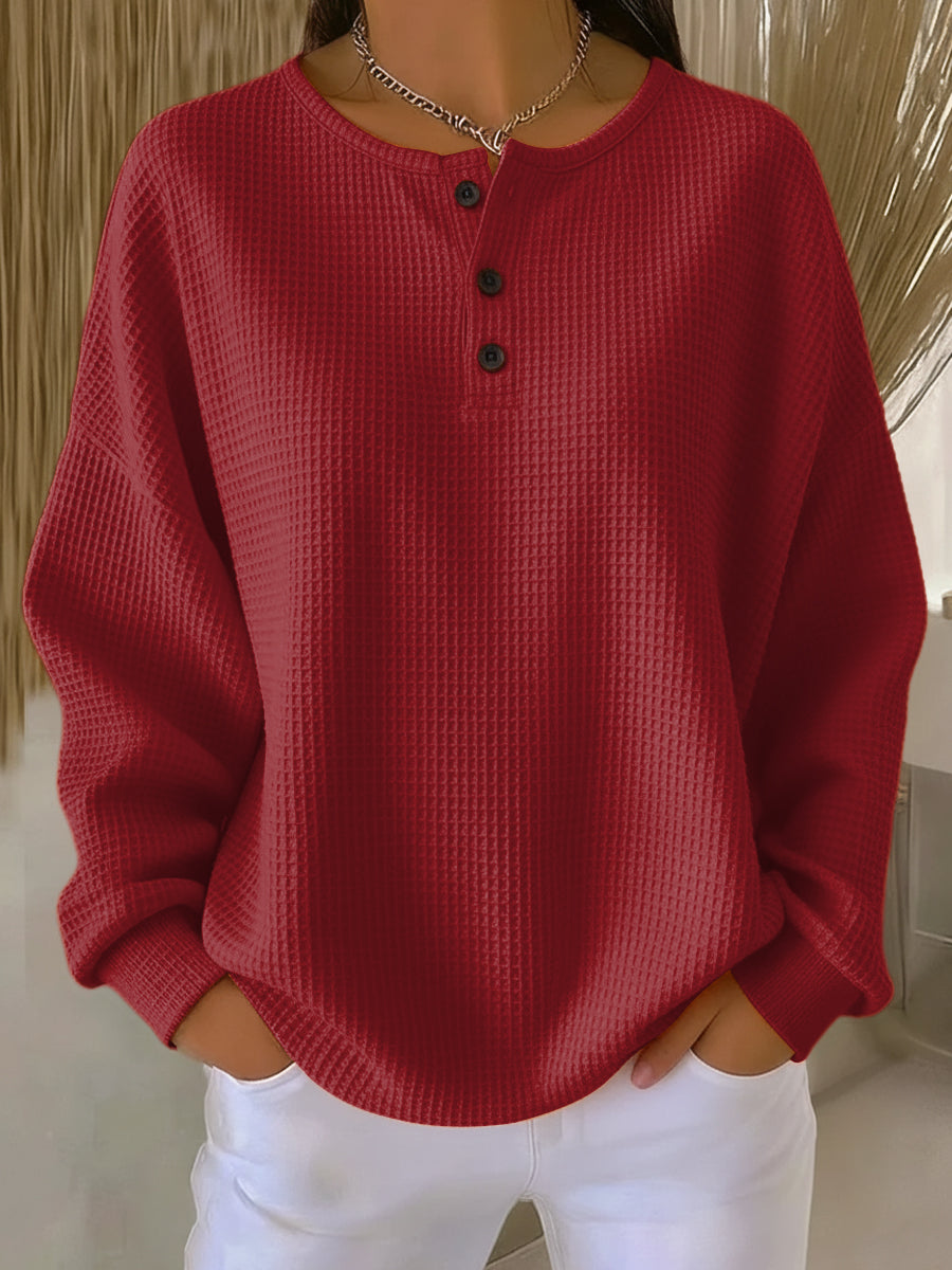 Marlowe | Waffle Henley Sweatshirt