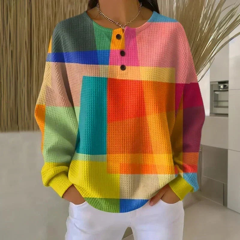 Margaret | Colour-Block Waffle Knit Jumper