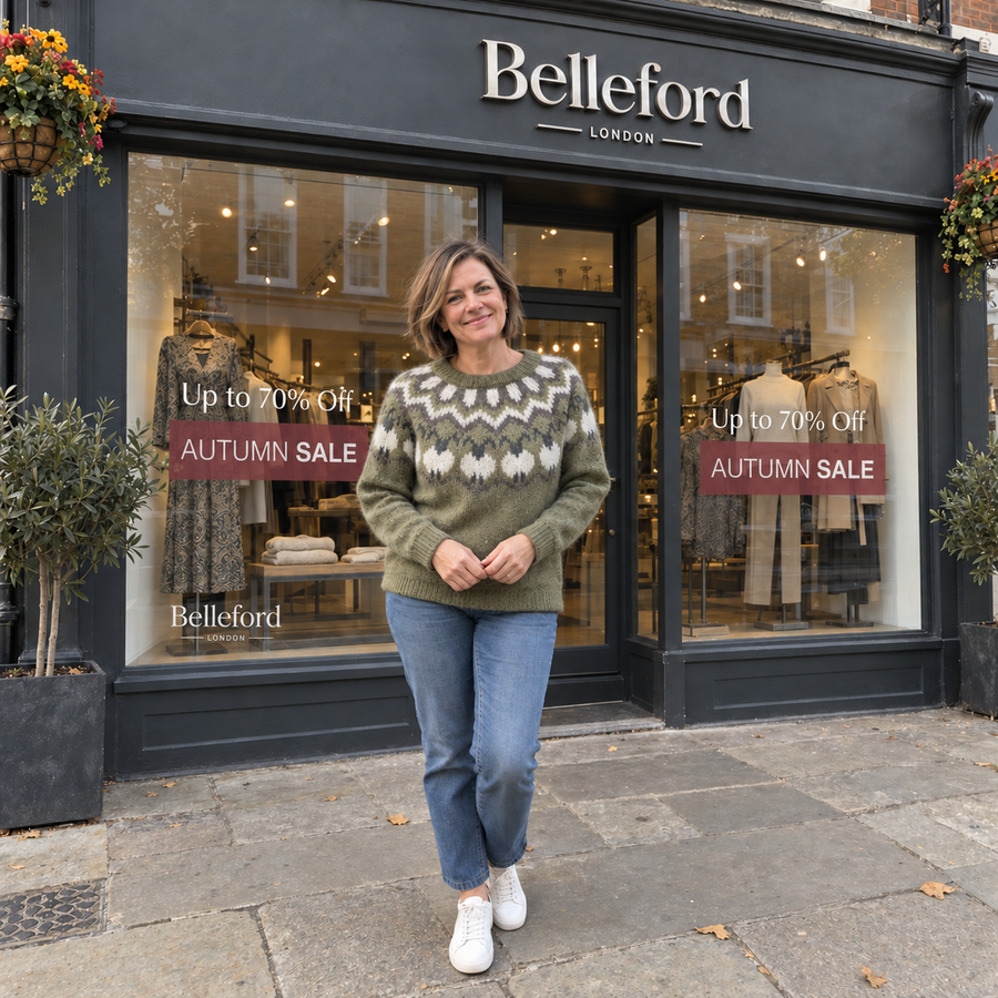 Olive Cotton Jumper with Sheep Pattern