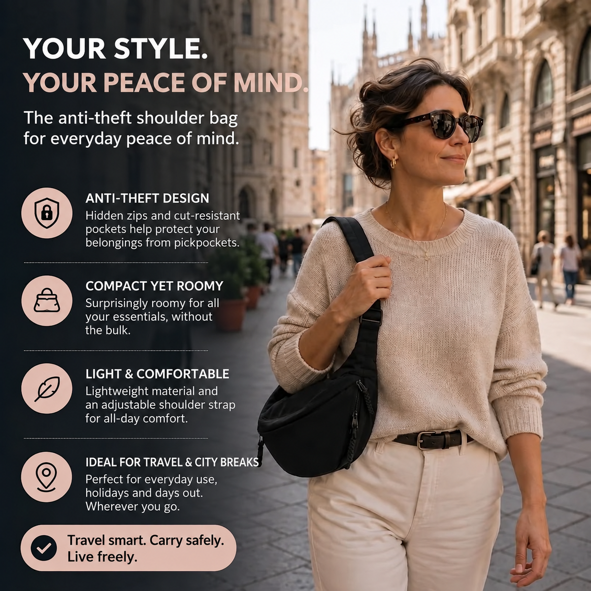 Runa™ | Adjustable Anti-Theft Crossbody Bag