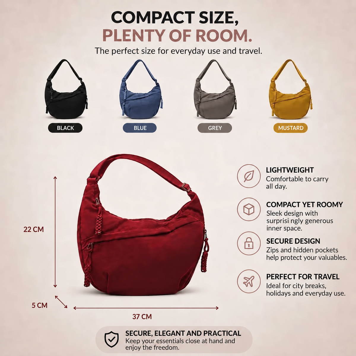Runa™ | Adjustable Anti-Theft Crossbody Bag