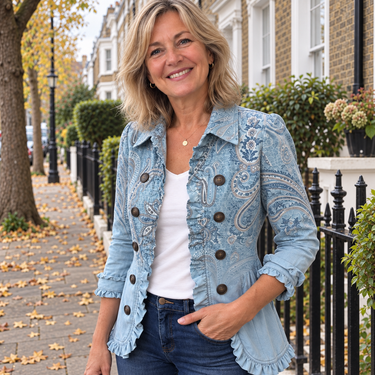 Estrella | Vintage Paisley Print Ruffled Jacket