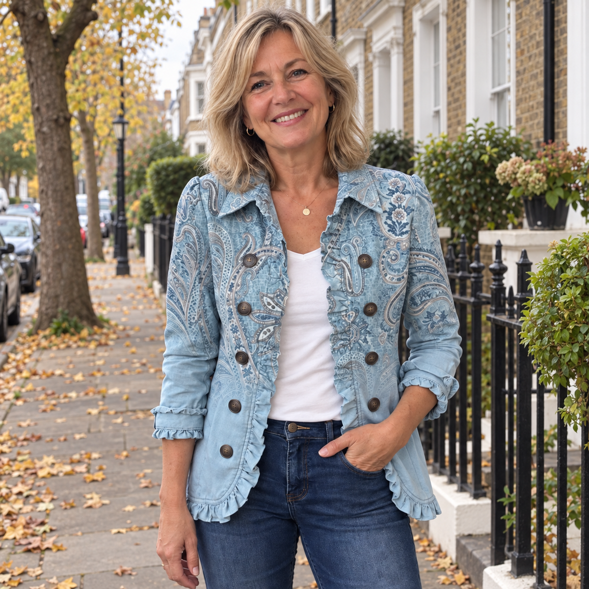 Estrella | Vintage Paisley Print Ruffled Jacket