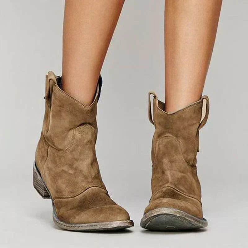 Charlotte | Suede and Cotton Ankle Boots