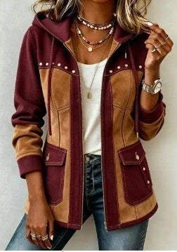 Nicole™ | Two-Fabric Hooded Jacket