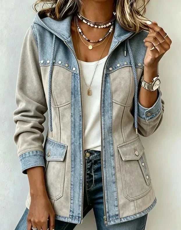 Nicole™ | Two-Fabric Hooded Jacket