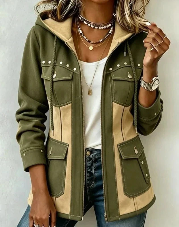 Nicole™ | Two-Fabric Hooded Jacket
