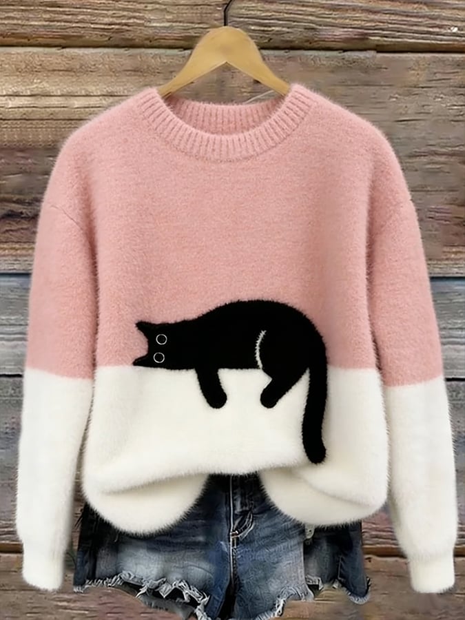 Lena | Oversized Cat Print Jumper