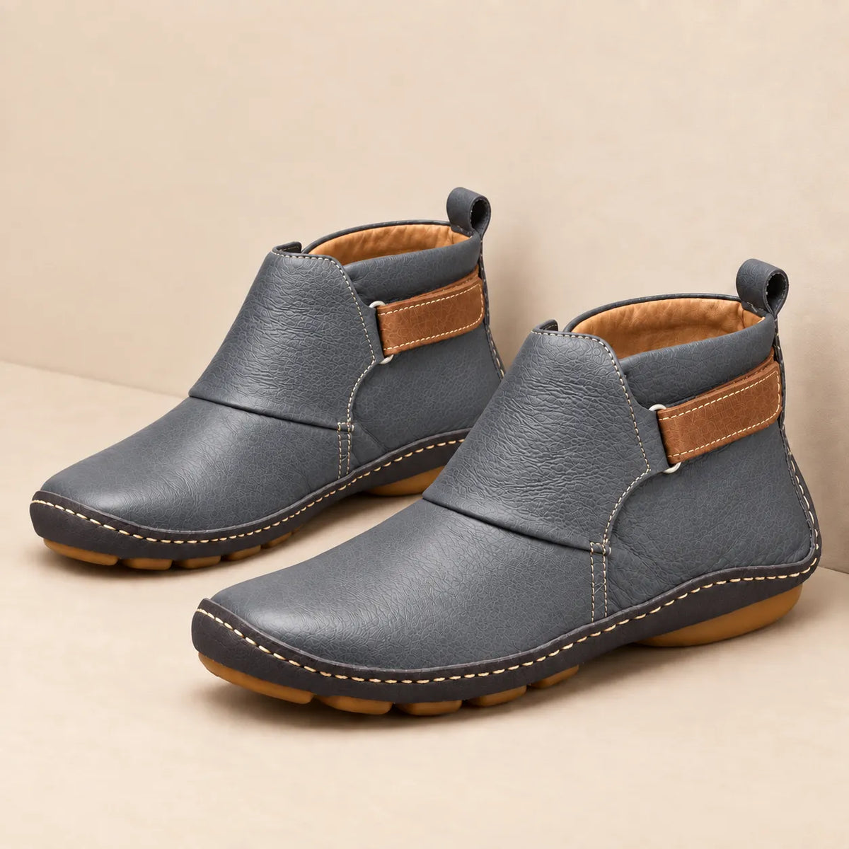 Retro Leather Ankle Boots