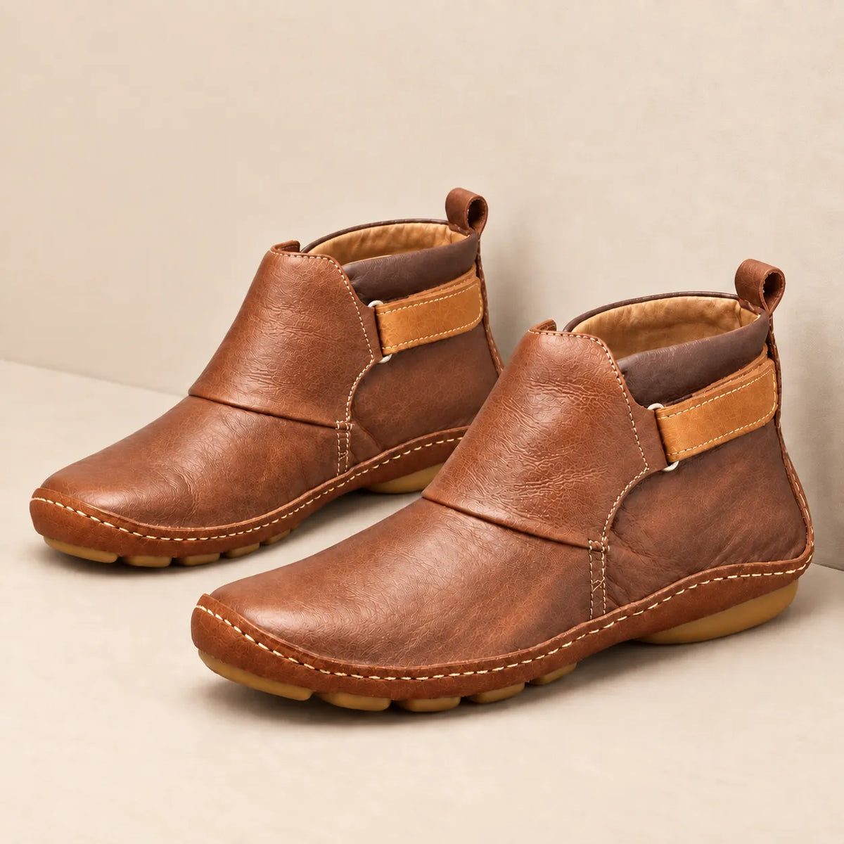 Retro Leather Ankle Boots