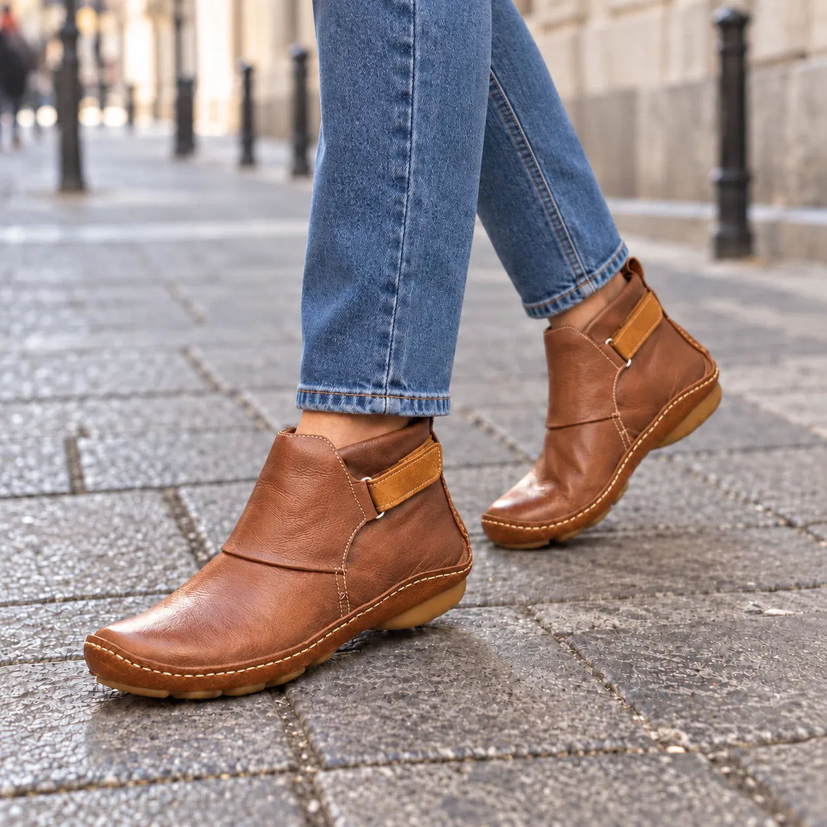 Retro Leather Ankle Boots