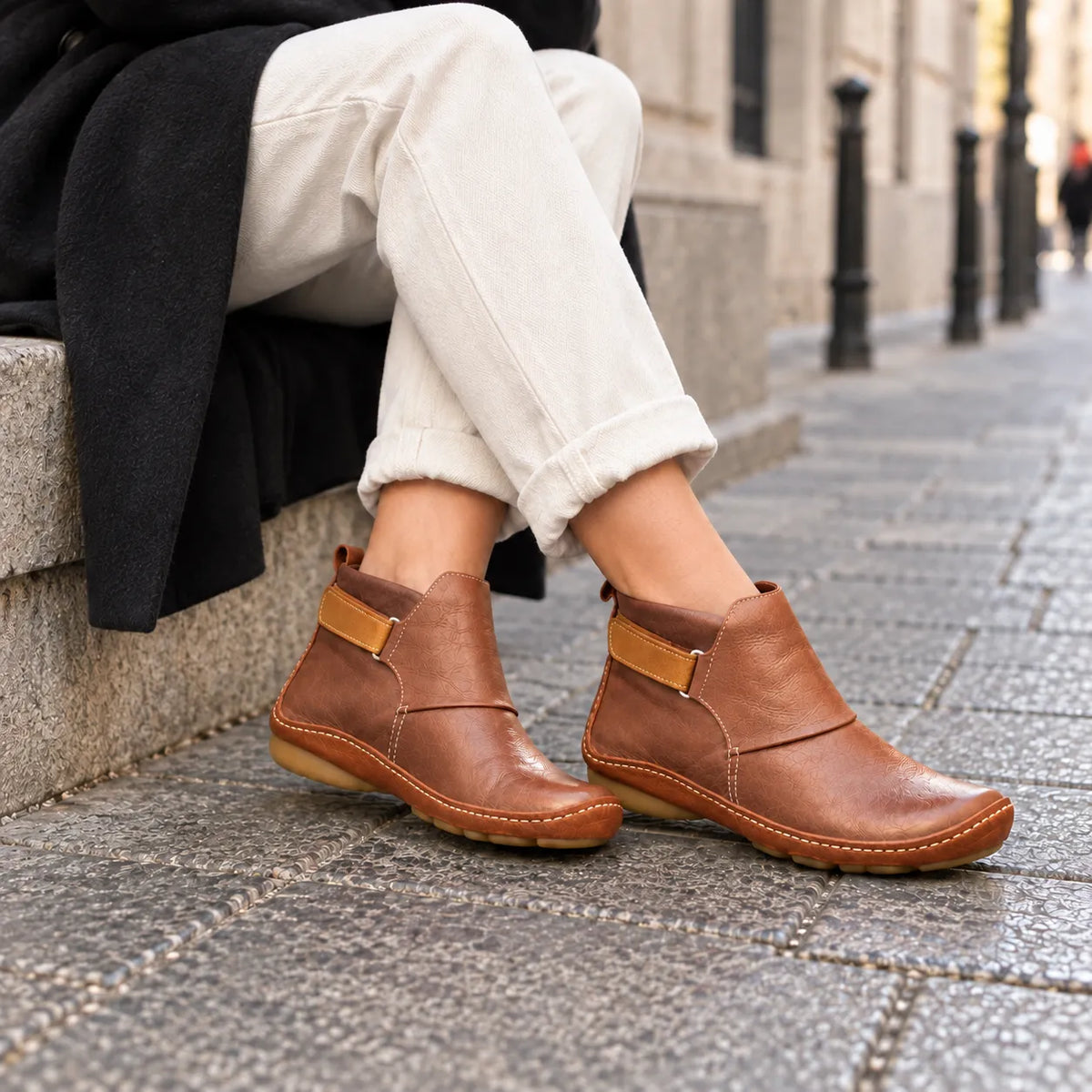 Retro Leather Ankle Boots