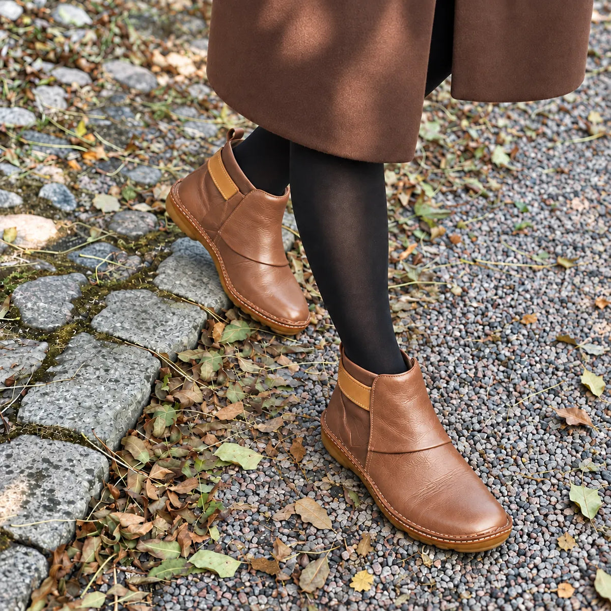 Retro Leather Ankle Boots