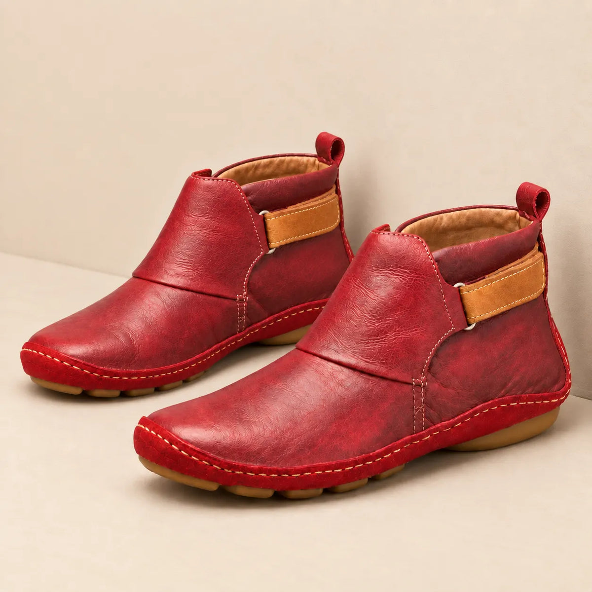 Retro Leather Ankle Boots