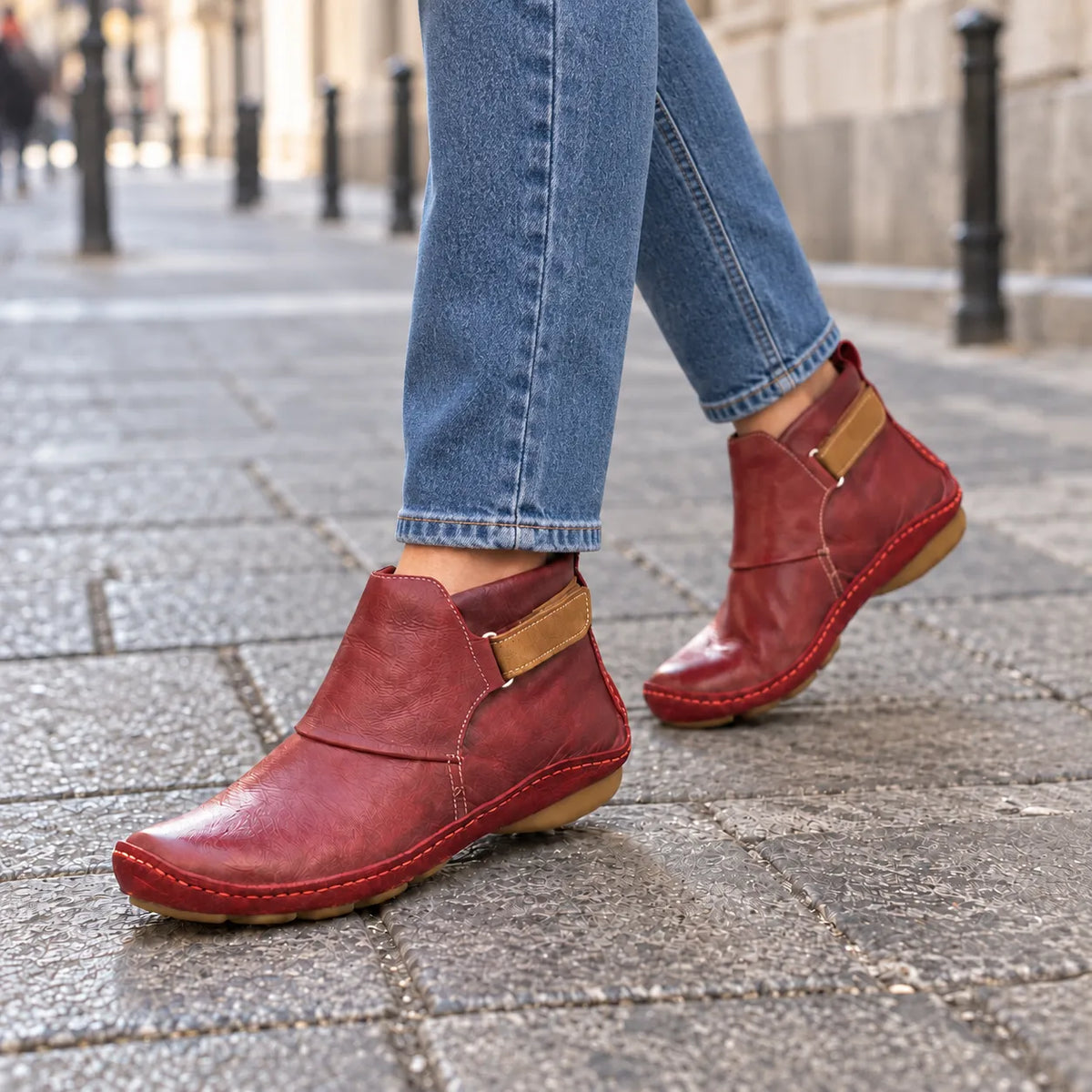 Retro Leather Ankle Boots