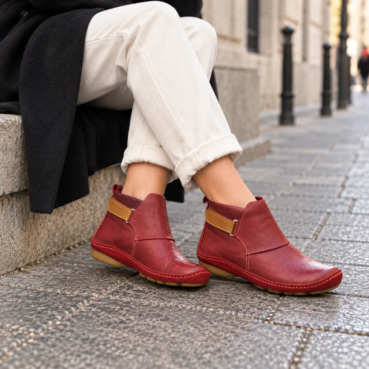 Retro Leather Ankle Boots