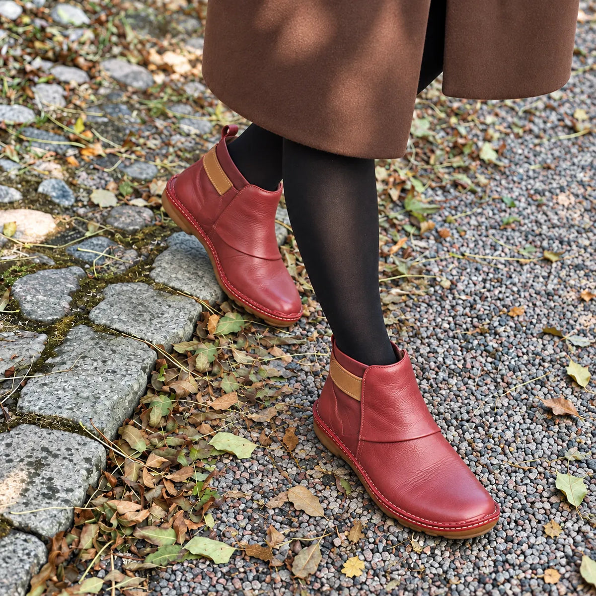 Retro Leather Ankle Boots