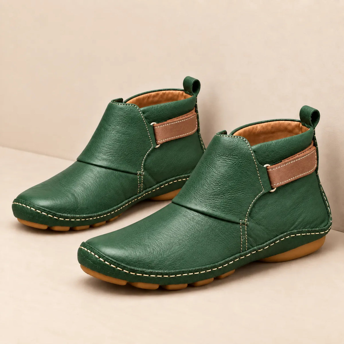 Retro Leather Ankle Boots
