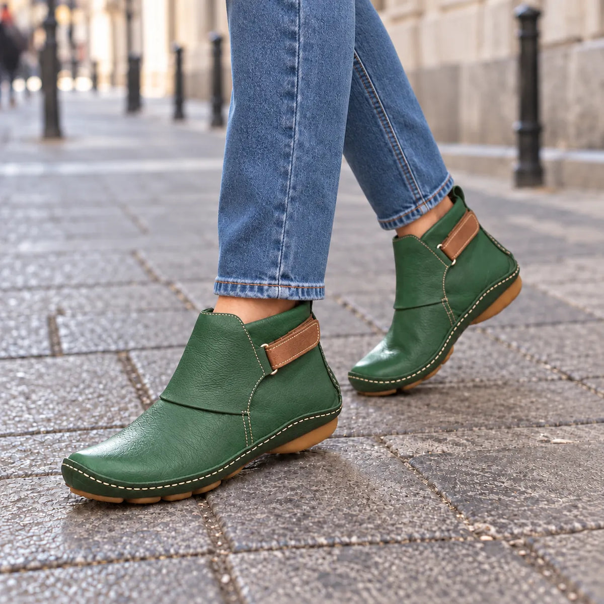 Retro Leather Ankle Boots