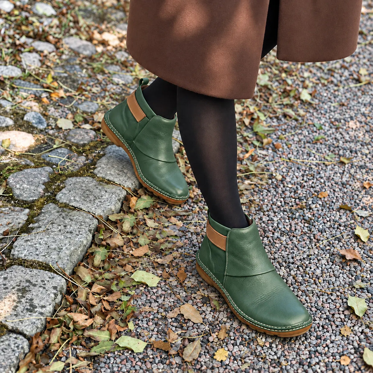 Retro Leather Ankle Boots