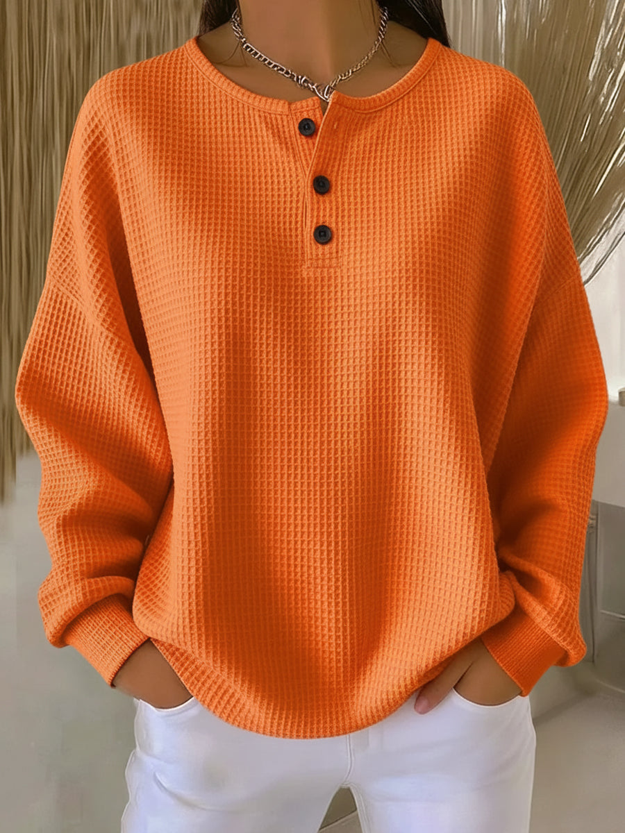 Marlowe | Waffle Henley Sweatshirt