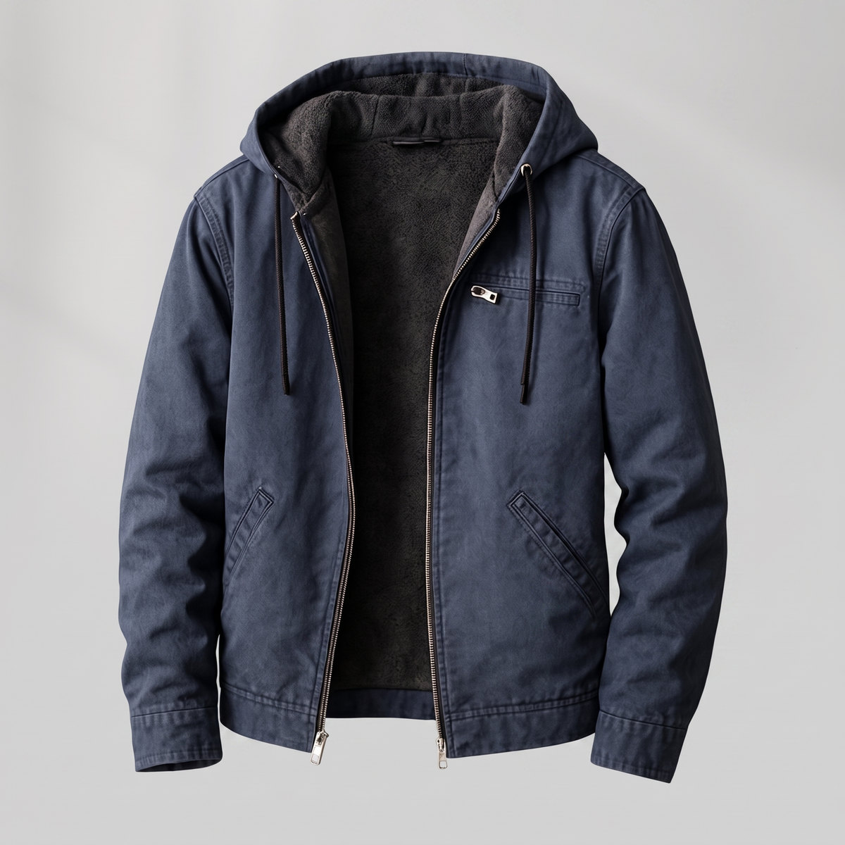 Jack | Lined Canvas Jacket with Sherpa Hood