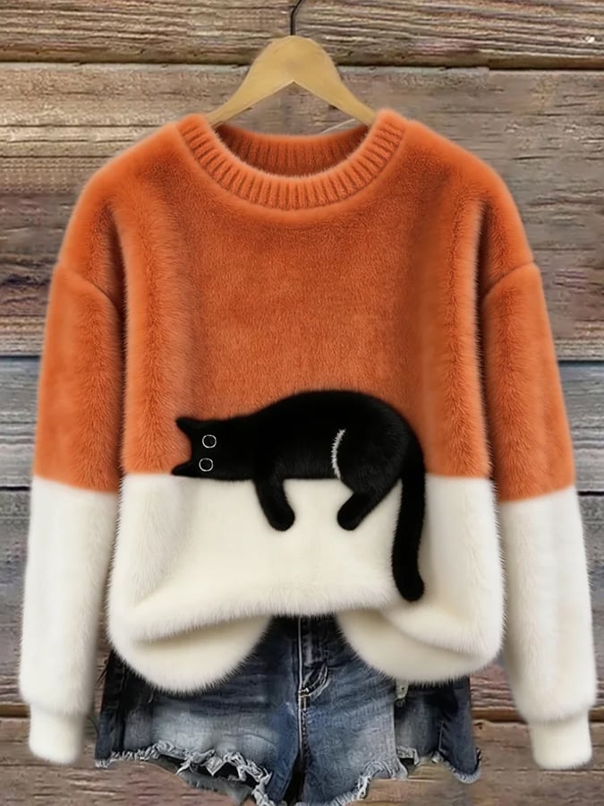Lena | Oversized Cat Print Jumper