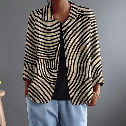 Nicole | Elegant Striped Blazer