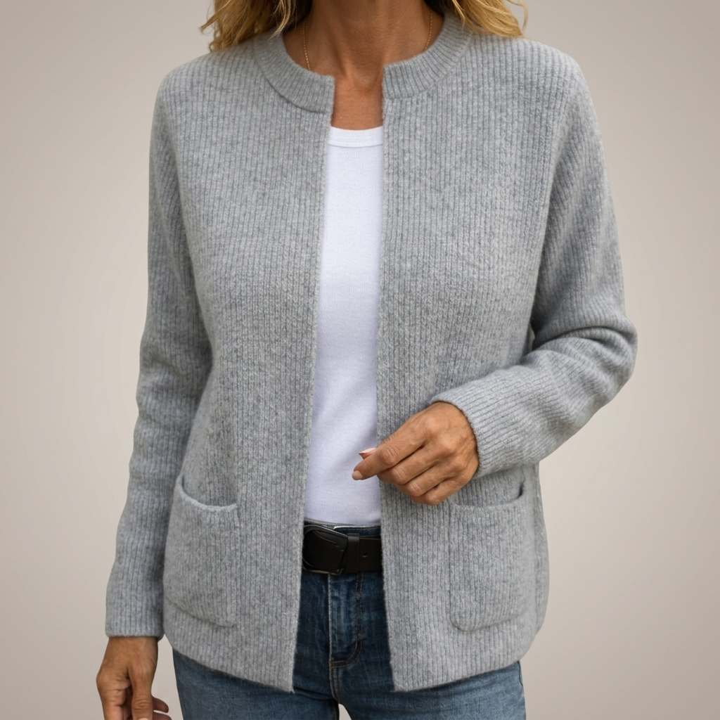 Juliet | Warm Knitted Cardigan with Zip and Pockets