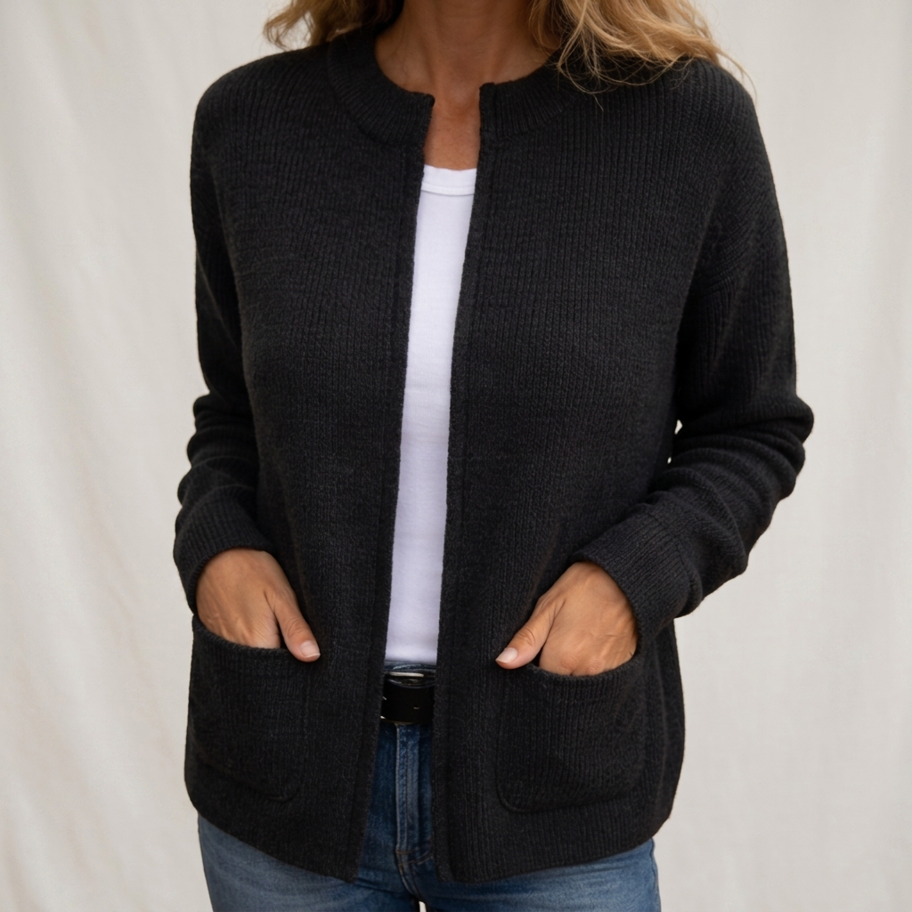 Juliet | Warm Knitted Cardigan with Zip and Pockets