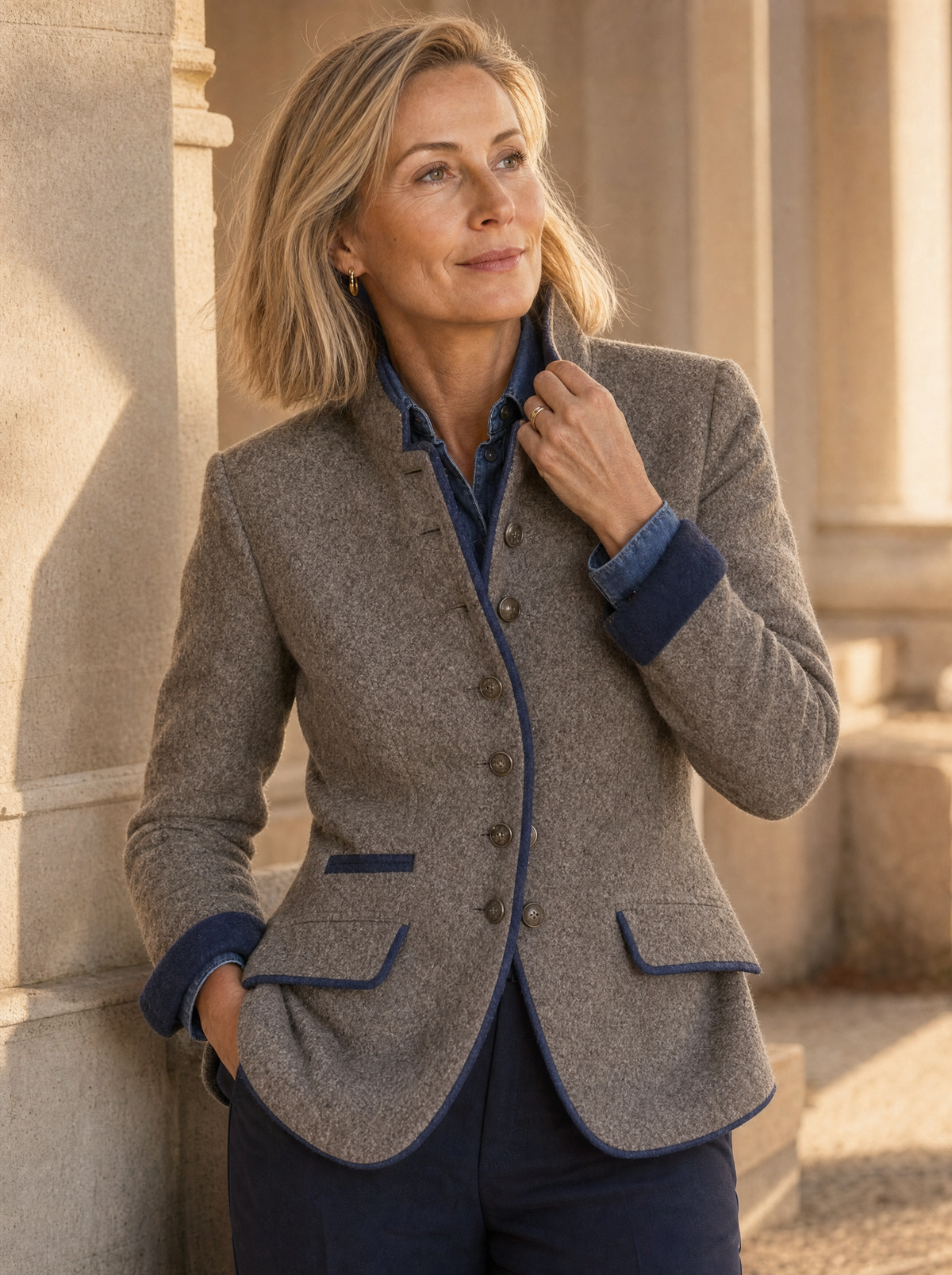 Astrid | Stand Collar Blazer