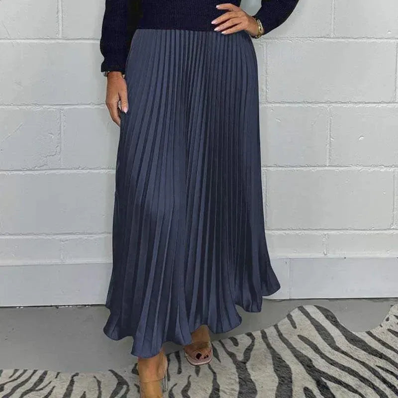 Camilla™ | Elegant Maxi Dress with Knitted Bodice and Pleated Skirt