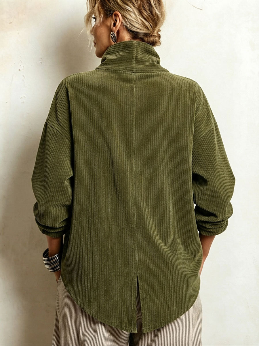 Caroline | Corduroy Jumper with High Collar