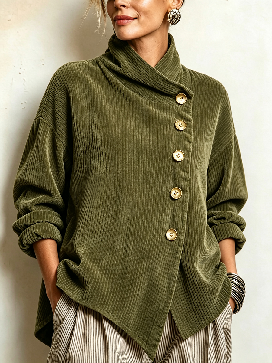 Caroline | Corduroy Jumper with High Collar
