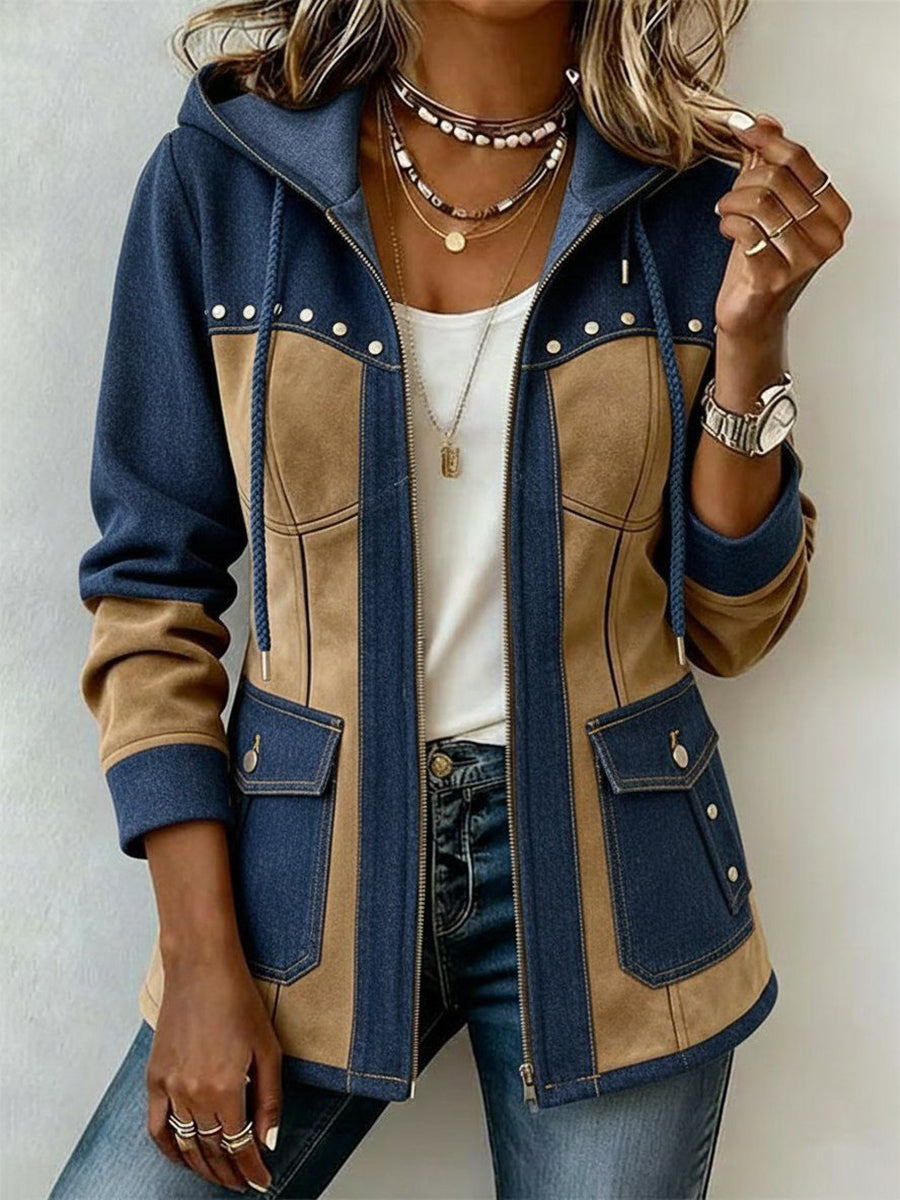Nicole™ | Two-Fabric Hooded Jacket
