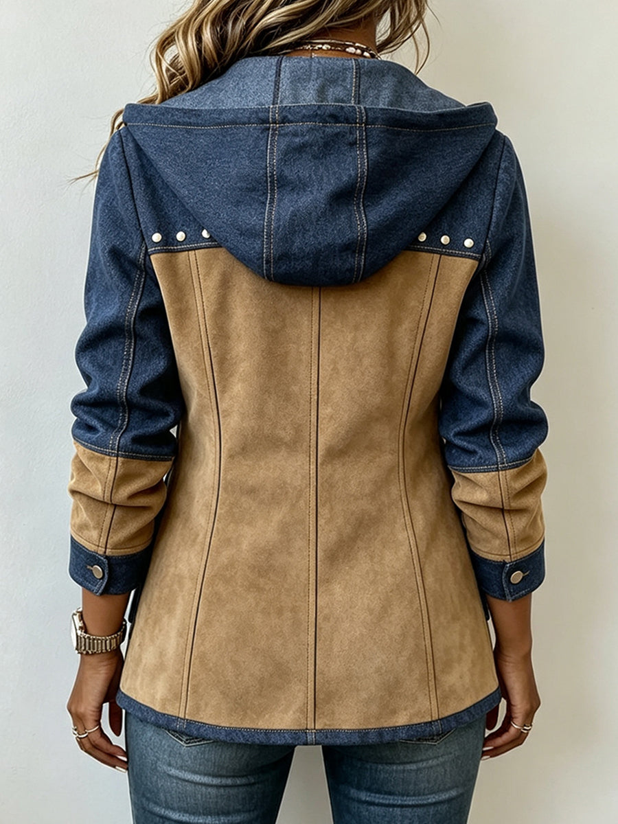 Nicole™ | Two-Fabric Hooded Jacket