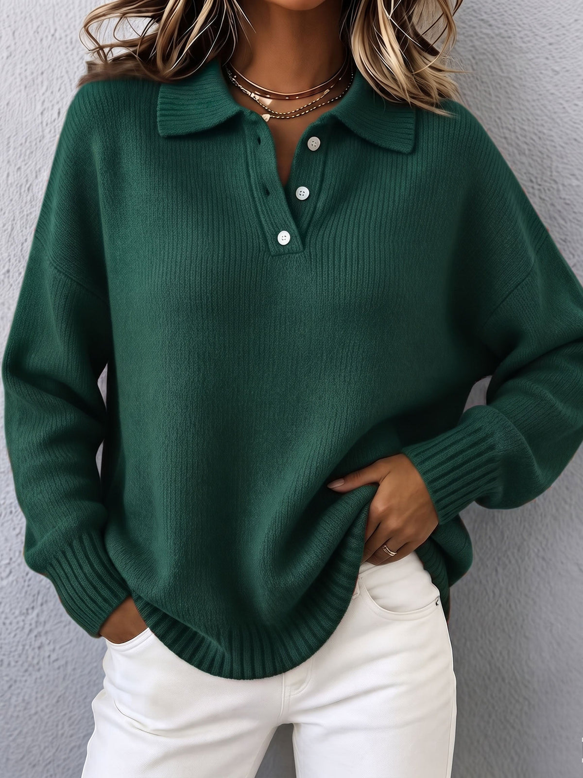 Marvelle | Chic Polo Hooded Knit Jumper