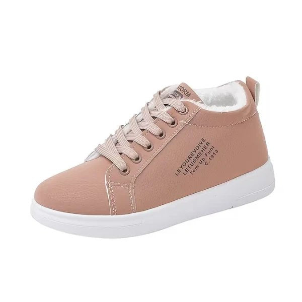 PlushStep™ | Comfortable Fleece-Lined Lace-Up Trainers