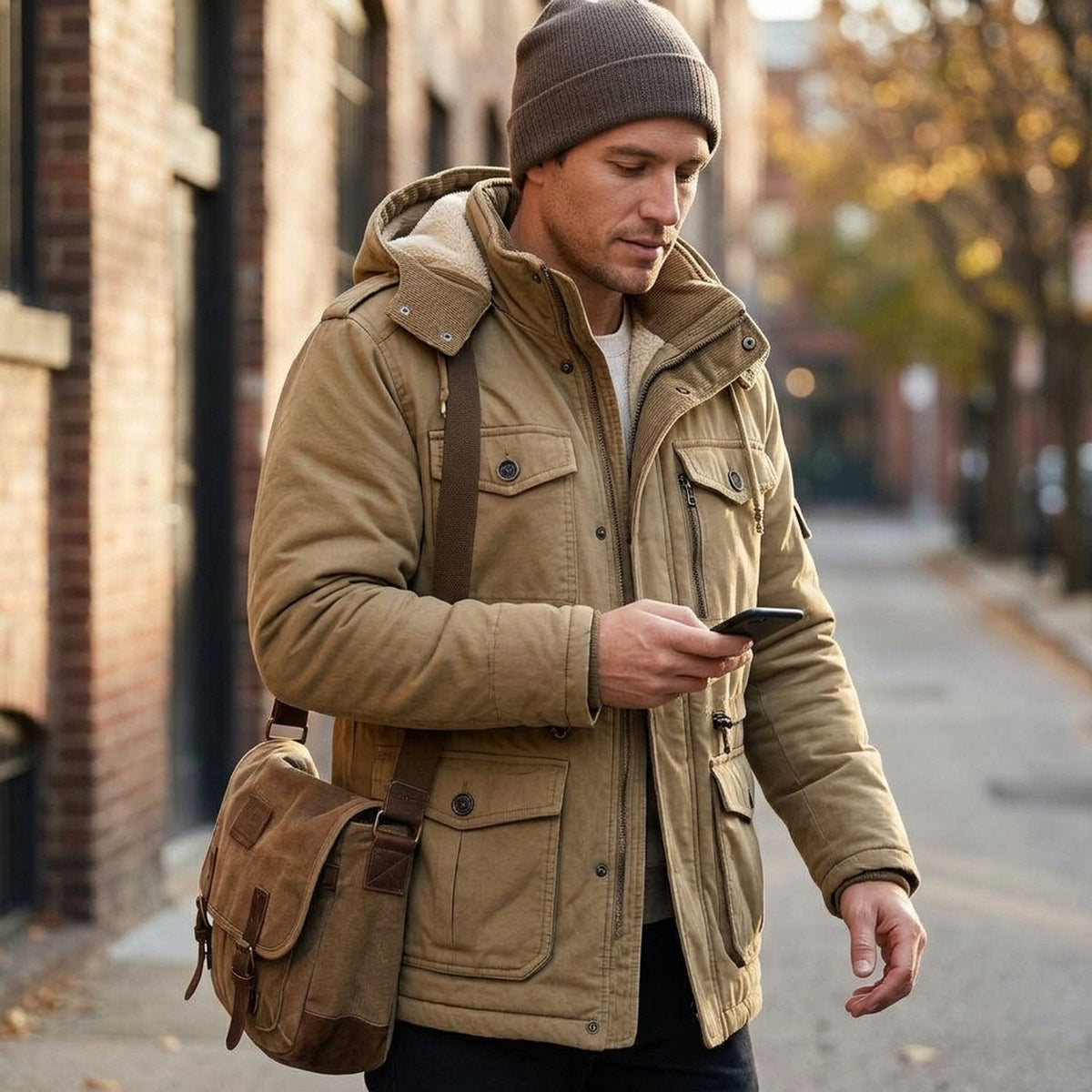 Gustav™ | Fleece-Lined Hooded Cargo Winter Parka