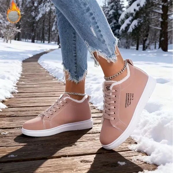 PlushStep™ | Comfortable Fleece-Lined Lace-Up Trainers