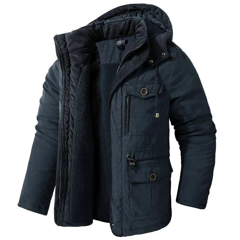 Gustav™ | Fleece-Lined Hooded Cargo Winter Parka