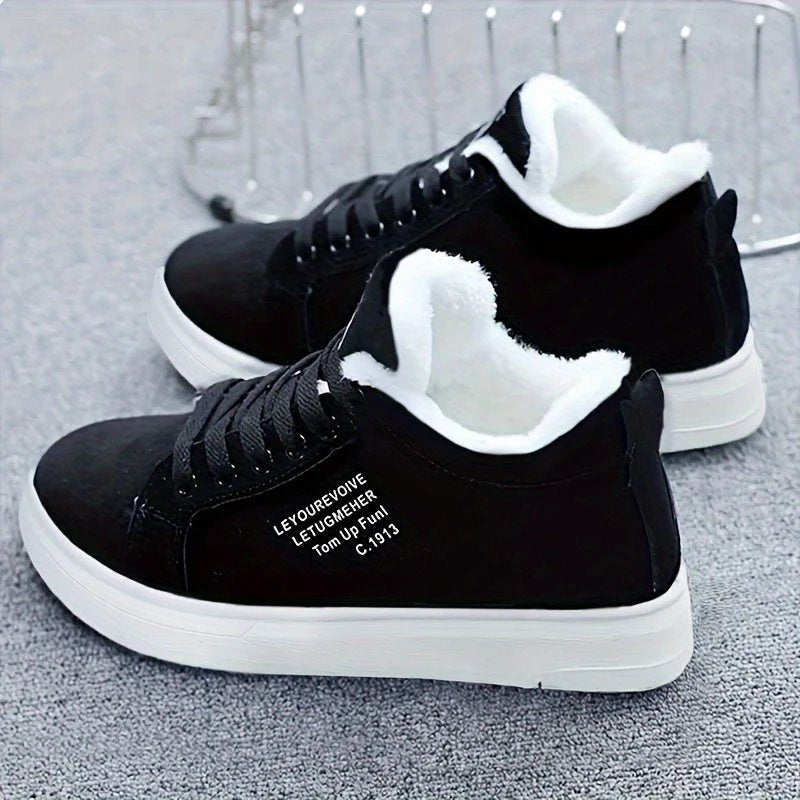 PlushStep™ | Comfortable Fleece-Lined Lace-Up Trainers