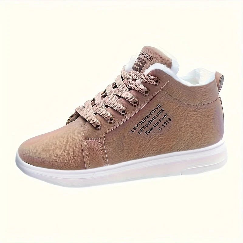 PlushStep™ | Comfortable Fleece-Lined Lace-Up Trainers