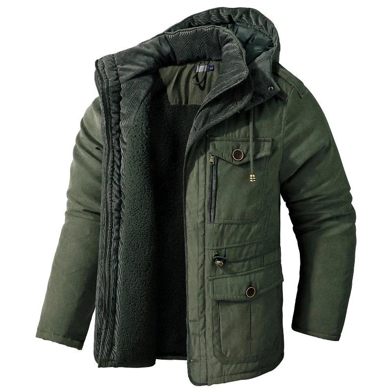 Gustav™ | Fleece-Lined Hooded Cargo Winter Parka