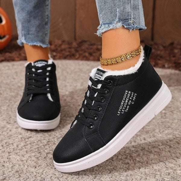 PlushStep™ | Comfortable Fleece-Lined Lace-Up Trainers