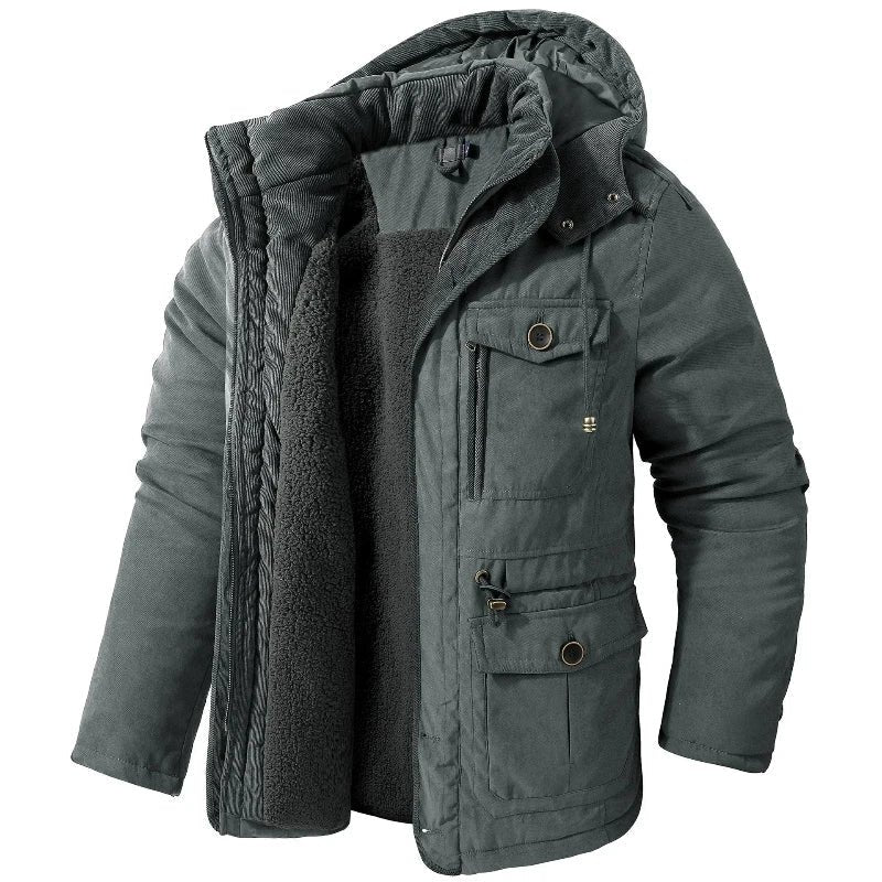 Gustav™ | Fleece-Lined Hooded Cargo Winter Parka